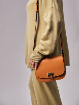 Сумка кожаная Azaro 30741 оранжевый карандаш