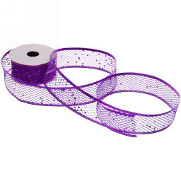 Лента для декорирования "Изящная" 4 см, 2,7 м, Фиолетовый (микс дизайнов)