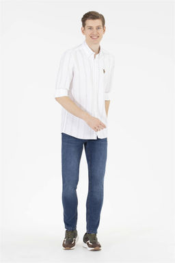 Мужская кремовая рубашка Узунколь - U.s. polo assn фото 11