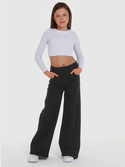 Джинсы-палаццо утеплённые для девочек - Синий мир фото 5