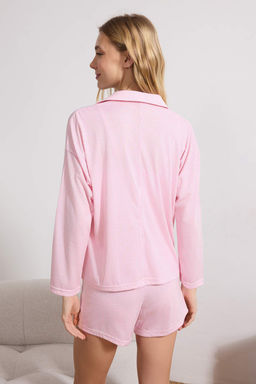 Pembe 3lu Bral? Cizgili Orme Pijama Tak?m? THMSS26PT00085 - Trendyolmilla фото 4