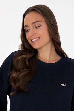 Kad_n Lacivert G_mlek Detayl_ Bisiklet Yaka Sweatshirt - U.s. polo assn фото 2