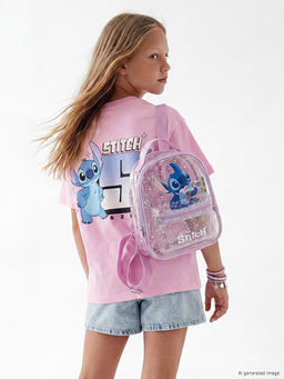 Stitch Bask?l? K?z ?ocuk S?rt ?antas?