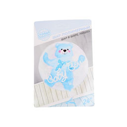 Воздушный шар полимерный 24" «Шар в шаре. Мишка», синий