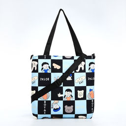 Шопер на молнии, цвет голубой/чёрный - Simaland фото 3