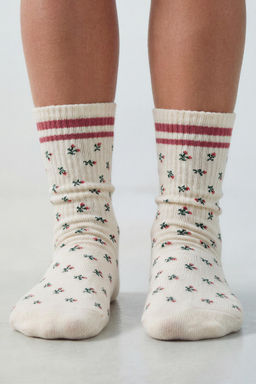 2-PACK OF LONG SOCKS WITH FLORAL BANDS - Zara фото 10