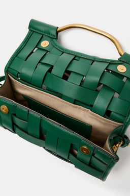 BOLSO EFECTO TRENZADO / Verde - Zara фото 5