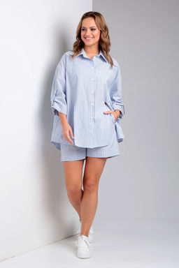 Костюм Liona Style 899 светло-синяя полоска  фото 3