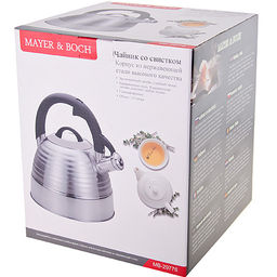 29776 Чайник мет 3 л пласт/руч со свист MB (х12) - Mayer&boch фото 3