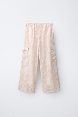 PANTAL?N CARGO ESTAMPADO FLORES / Rosado - Zara фото 3