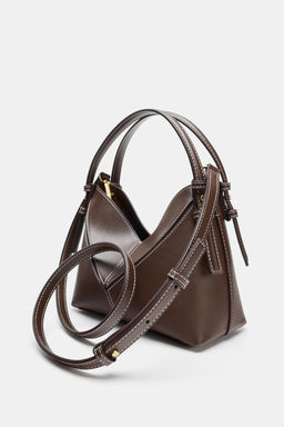 MINI BUCKET BAG WITH TOPSTITCHING - Zara фото 5