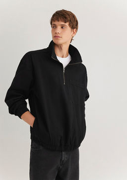 Yar? Fermuarl? Antrasit Denim Sweatshirt - Mavi фото 4