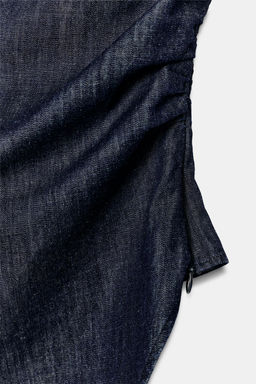 TOP ASIM?TRICO HOMBRERA CON LINO / ?ndigo