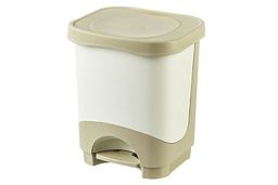 Контейнер для мусора 8 л 23,5*20,5*28,5 см Бинго с педалью слоновая кость-капучино (модель 202)