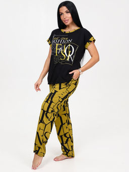 340-П ЖЕНСКАЯ ПИЖАМА (брюки) (Горчичный) - А-дина фото 3