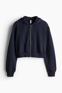 Chaqueta sudadera cropped con capucha y cremallera - H&m фото 6
