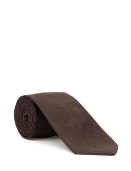 Коричневый шелковый галстук - Cacharel фото 2