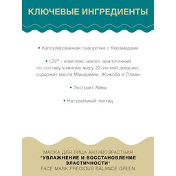 Lululun 32 шт Маска для лица Антивозрастная Увлажнение и Восстановление Эластичности Face Mask Preci  фото 4