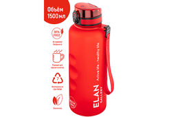 Бутылка для воды 1,5 л 10*10*28,5 см "Style Matte"с углублениями д/пальцев красная