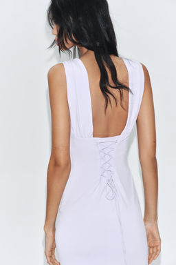 VESTIDO MIDI CORDONES / Lila - Zara фото 3