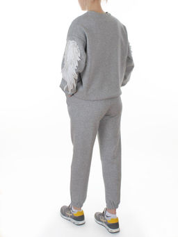 3416/3417 GRAY Костюм спортивный утепленный женский (95% хлопок, 5% эластан)