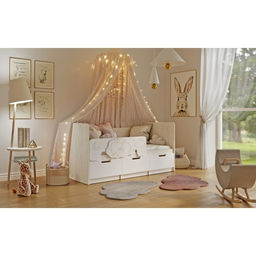 Кровать Юниор-4 с/м 1600*800, 1636х850х800, Шарли Белый/Дуб Крафт Белый - Simaland фото 3