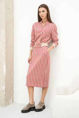 Костюм юбочный 4561 красный - Fantazia mod фото 3