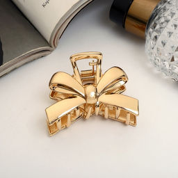 Цена за 2 шт. Крабик для волос «Анисия», бантик, 6 см, золото