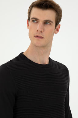 Erkek Slim Fit Bisiklet Yaka Siyah Kazak - U.s. polo assn фото 2