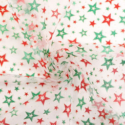 Цена за 214 шт. Ткань для рукоделия и шитья органза, ширина 150 см, звезды