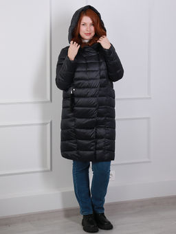 Пальто с капюшоном и меховым брелком - Almond фото 4