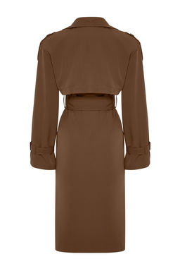 Trendyolmilla Haki Kemerli Ruzgarl?k Detayl? Su Itici Uzun Trenckot TWOSS21TR0005  фото 77