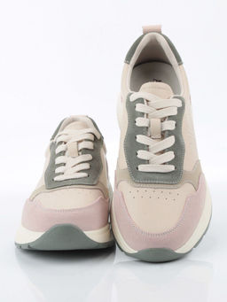 03-YC527-1 BEIGE Кроссовки женские (натуральная кожа)