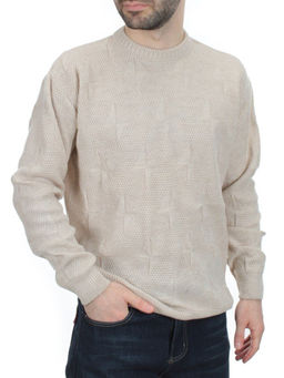 G636 LIGHT BEIGE Джемпер мужской (100% шерсть)