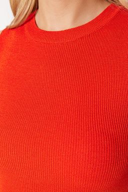 Turuncu Bisiklet Yaka Crop Bluz TWOSS21BZ0098