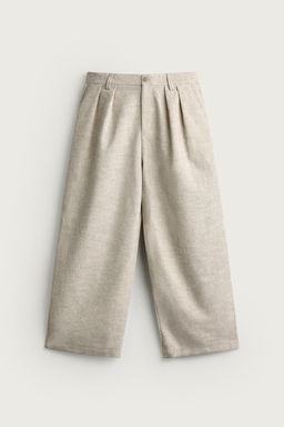 PANTAL?N RELAXED FIT ESTRUCTURA PLIEGUES / Beige claro - Zara фото 6