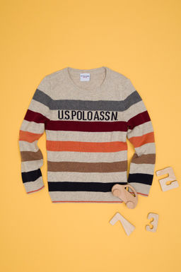 Свитер U.S. Polo Assn для мальчиков из хлопка меланж