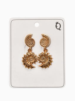 Цена за 2 шт. Серьги металл "Ракушки", цвет золото