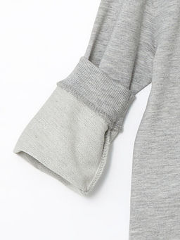 Bisiklet Yaka Bask?l? Erkek Bebek Sweatshirt ve E?ofman Alt 2li