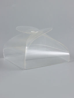 Цена за 5 шт. Складная прозрачная коробка из PVC, для упаковки подарков, 6.3?6.3?4 см