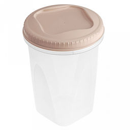 Контейнер для продуктов пластмассовый Тондо 0,9л, д11см, h15,5см, завинчивающаяся крышка, кремовый, подходит для СВЧ (Россия) - Домашняя мода фото 2