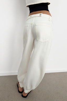 JEANS TRF BALLOON TRABILLA TIRO MEDIO / Blanco - Zara фото 5