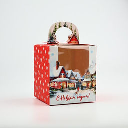 Цена за 2 шт. Коробка подарочная новогодняя складная «Город» 14×16×14 см