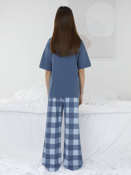 МП 1657-1/синий 4027 Н026.2 пижама для дев