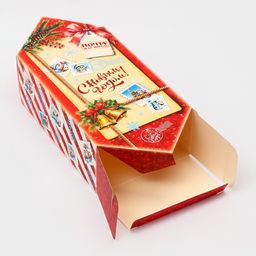 Цена за 10 шт. Коробка - конфета новогодняя подарочная складная «С Новым годом», 18×28×10 см