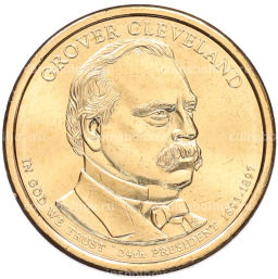 Монета 1 доллар 2012 года (D) США 24-й президент США Гровер Кливленд