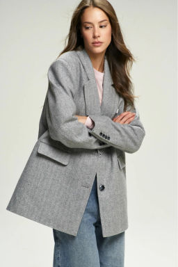 Пальто-жакет "Ёлочка" Grey