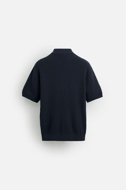 VERTICAL TEXTURED KNIT POLO SHIRT - Zara фото 7