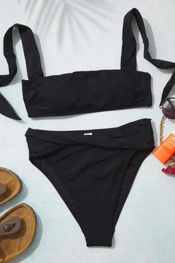 TRENDYOLMILLA Siyah Kare Yaka Boyundan Baglamal? Bikini Ustu TBESS25BU00054 фото 10