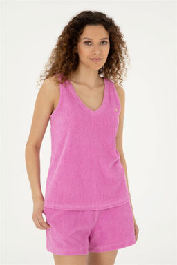 U. S. Polo Assn / Женская фиолетовая футболка - U.s. polo assn фото 3